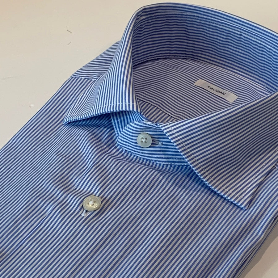 W4-AD0CUN Camicia Regular Righe Bianco/Azzurro Man