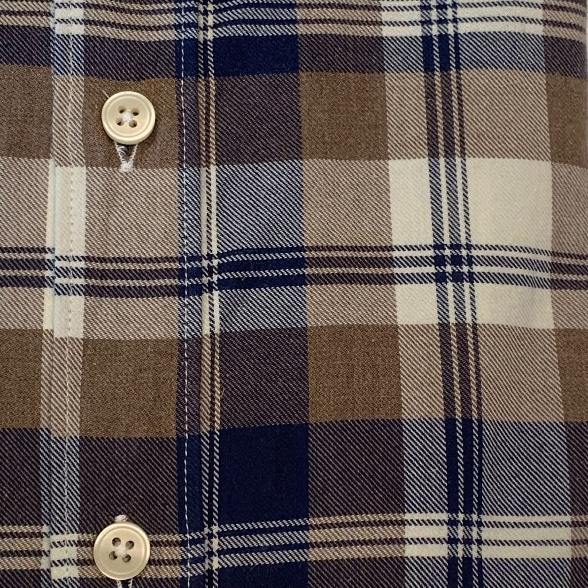 W4-UR5NRL Camicia Regular Quadri Marrone Man