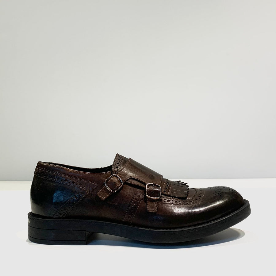 W4-737 Mocassino 2 Fibbie Brandy Man