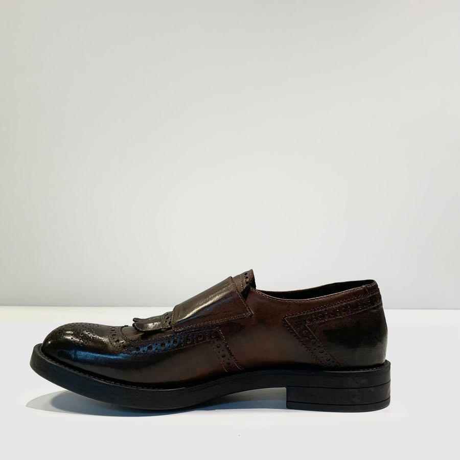 W4-737 Mocassino 2 Fibbie Brandy Man