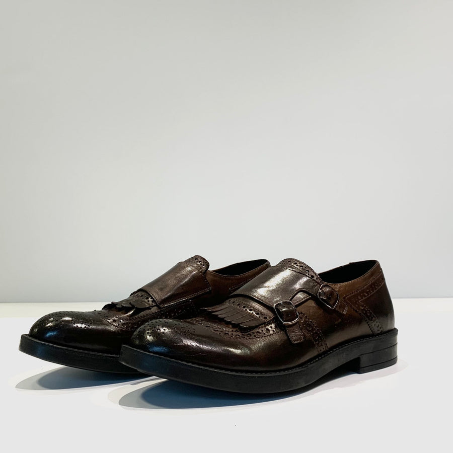 W4-737 Mocassino 2 Fibbie Brandy Man