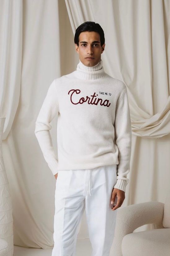 W4-CORTINA Maglia Dolcevita White Man