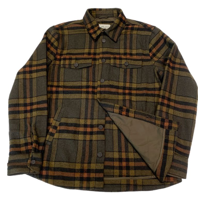 W4-856 Overshirt Check Army Green Man