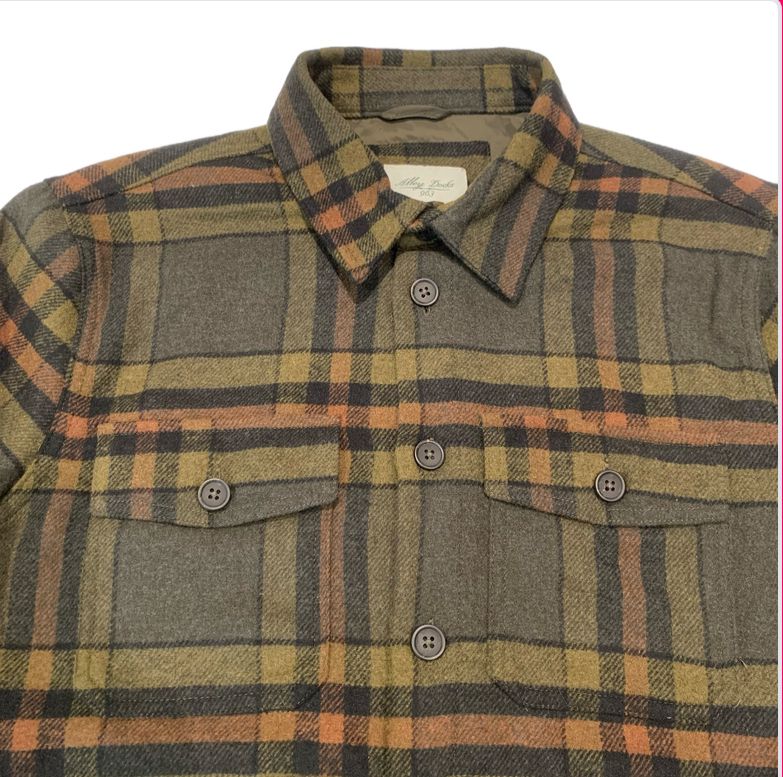 W4-856 Overshirt Check Army Green Man