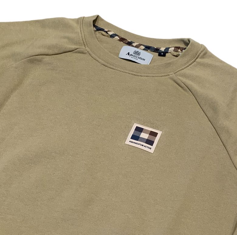 UW4-SW005 Felpa Active Patch Crewneck Beige Man