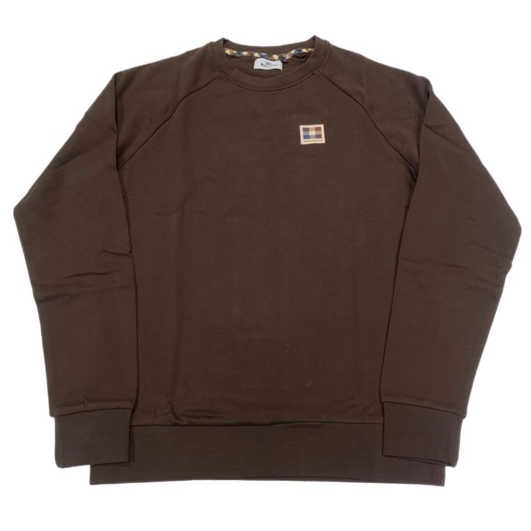 UW4-SW005 Felpa Active Patch Crewneck Brown Man