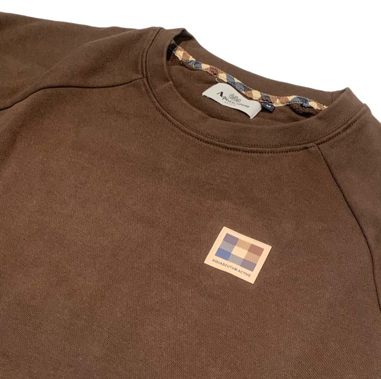 UW4-SW005 Felpa Active Patch Crewneck Brown Man