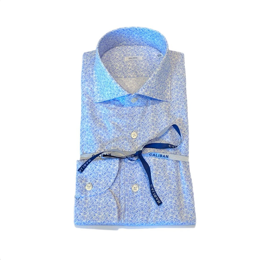 S5-QHYCUR Camicia Regular Fantasia Fiori Azzurro Man