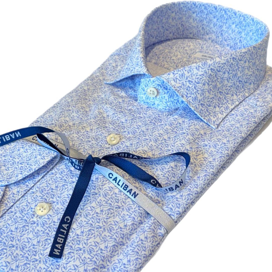 S5-QHYCUR Camicia Regular Fantasia Fiori Azzurro Man