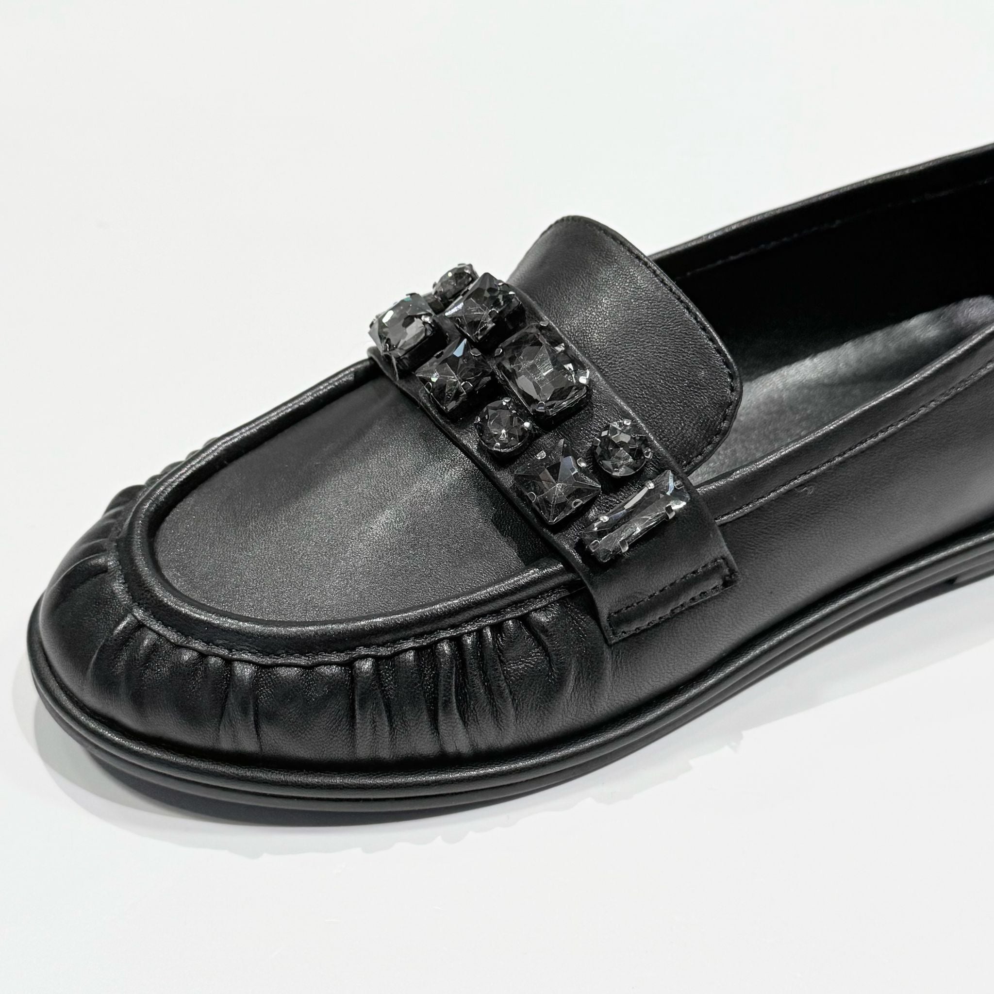 S5-90009 Mocassino Basso Strass Nero