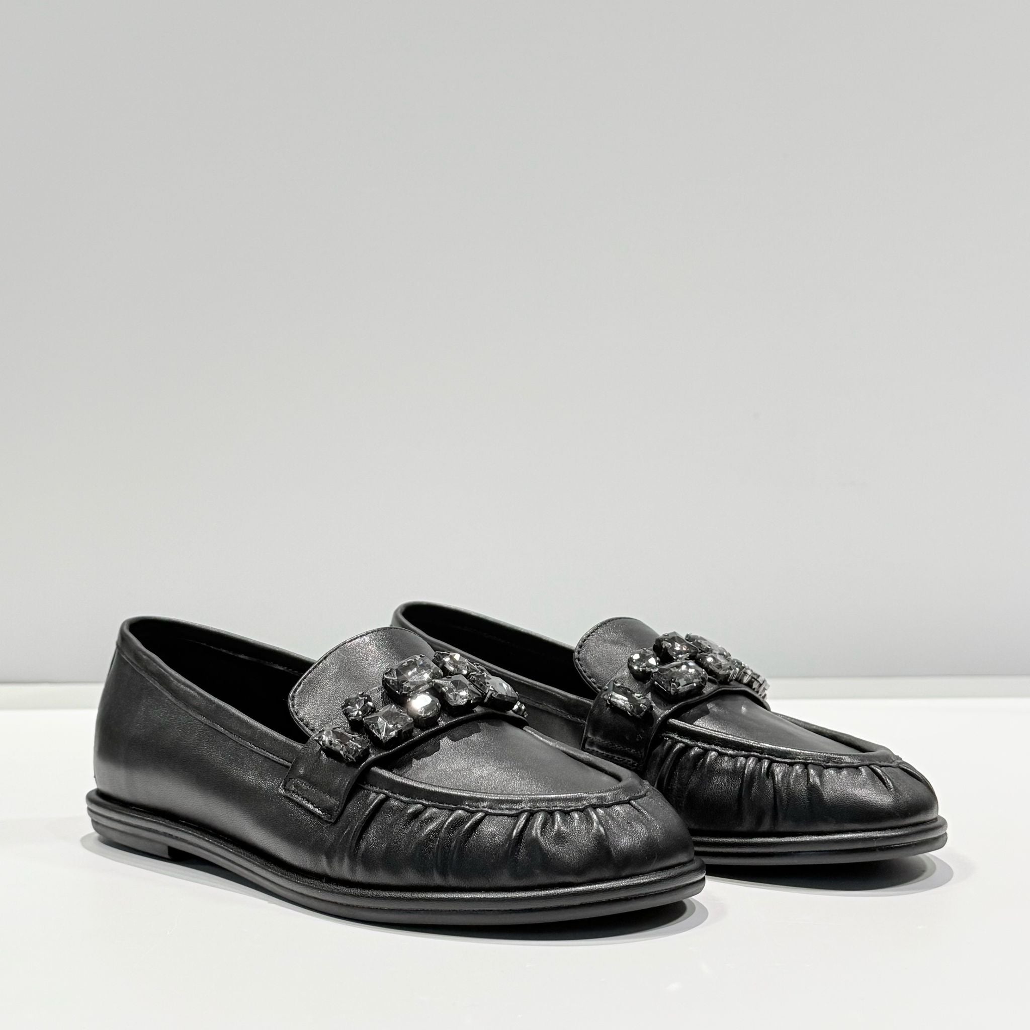 S5-90009 Mocassino Basso Strass Nero