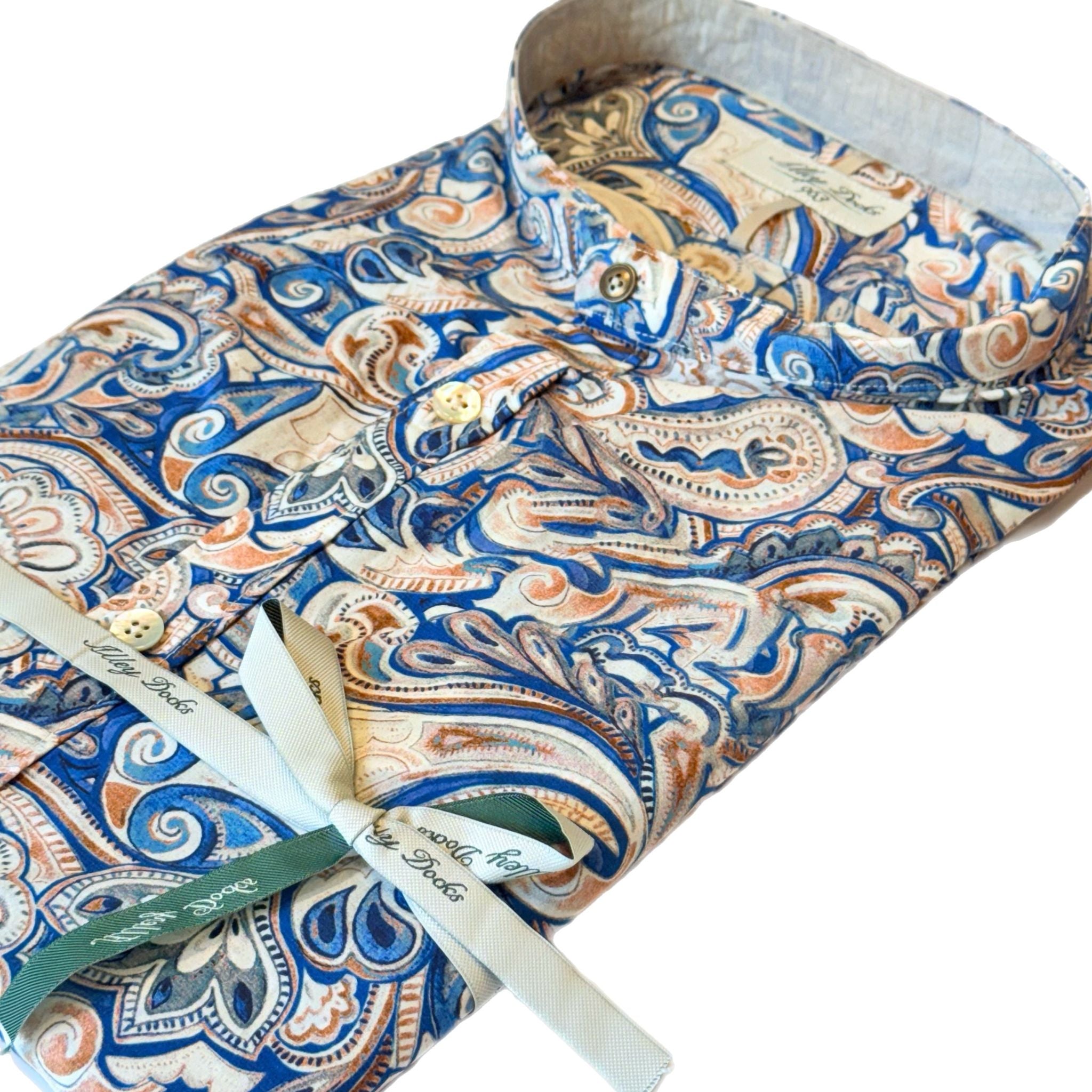 S5-3730 Camicia Coreana Fantasia Beige/Bluette Man