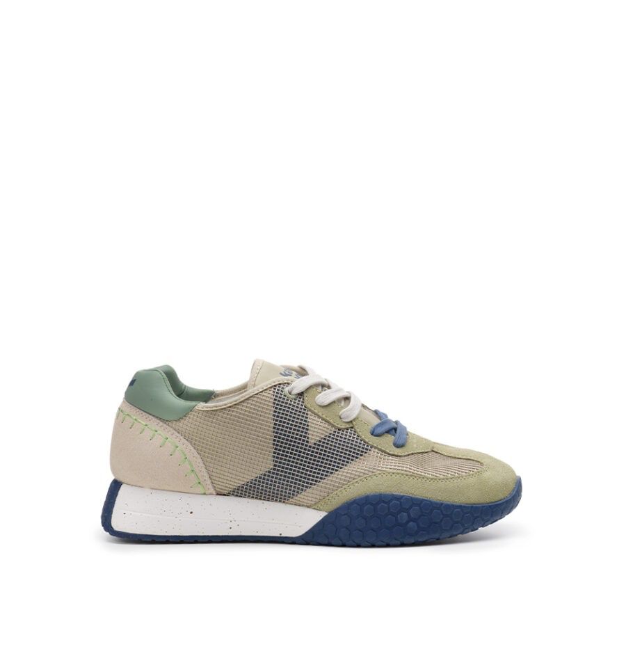 US5-9758 Sneaker Khaky/Avio/Beige Man