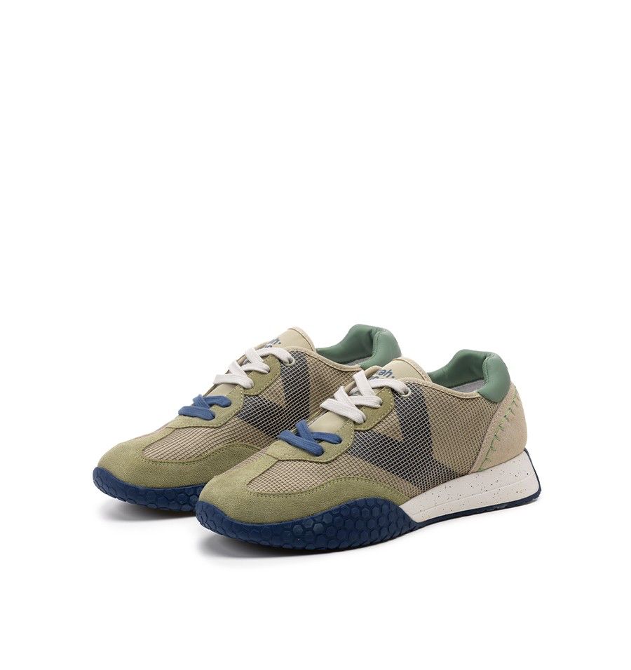 US5-9758 Sneaker Khaky/Avio/Beige Man