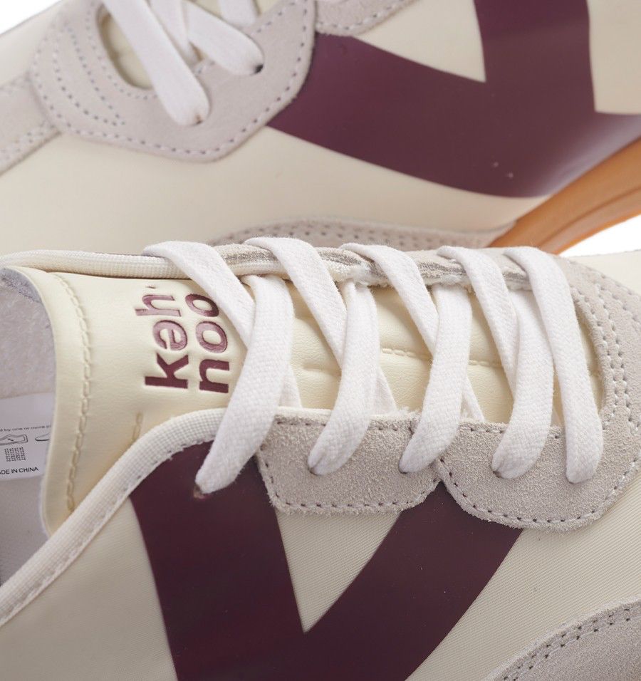 US5-9753 Sneaker White/Bordeaux Man