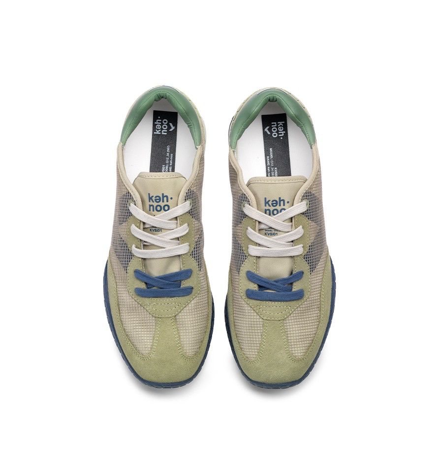 US5-9758 Sneaker Khaky/Avio/Beige Man