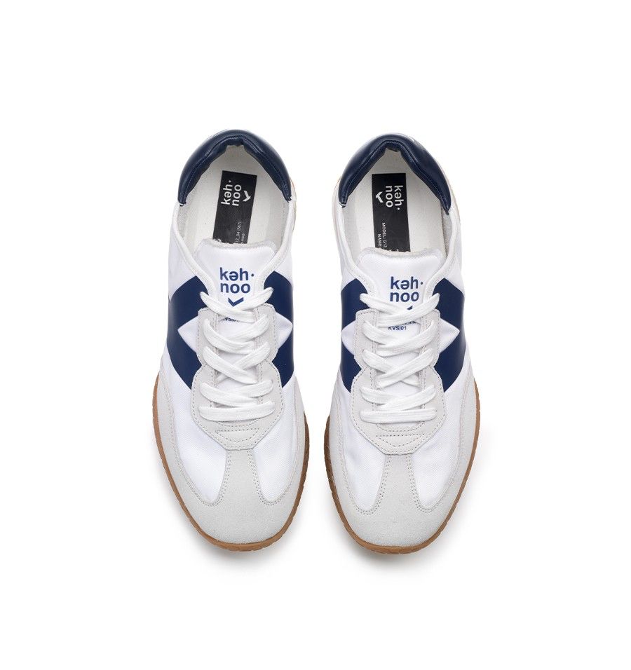 US5-9313 Sneaker White/Navy Man