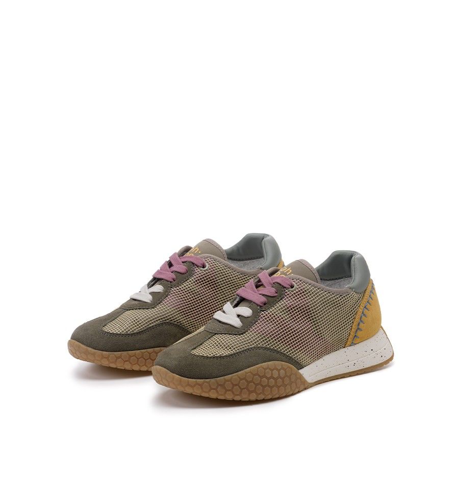 DS5-9757 Sneaker Khaky/Purple/Yellow Woman