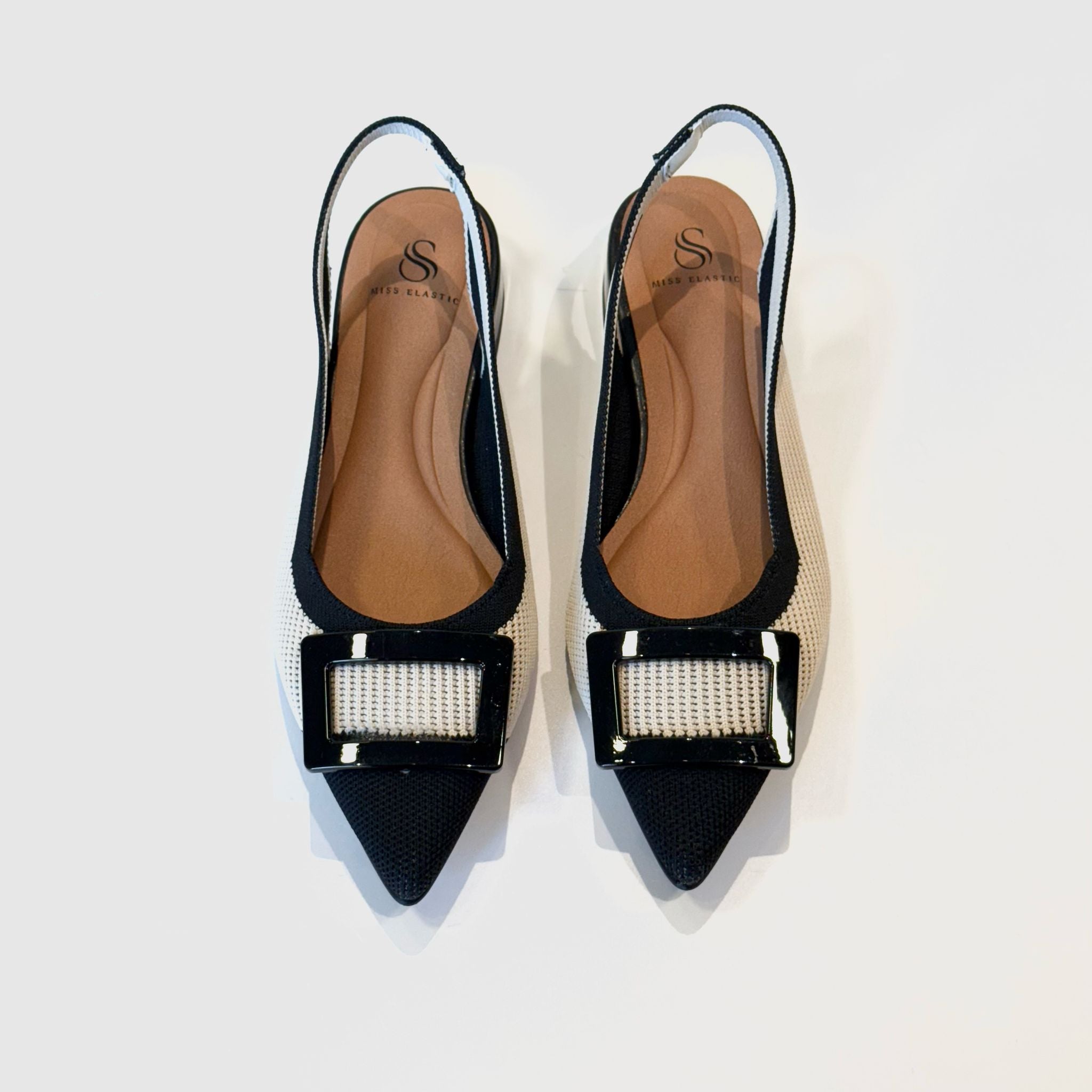 S5-76408 Ballerina Tessuto Crema Nero