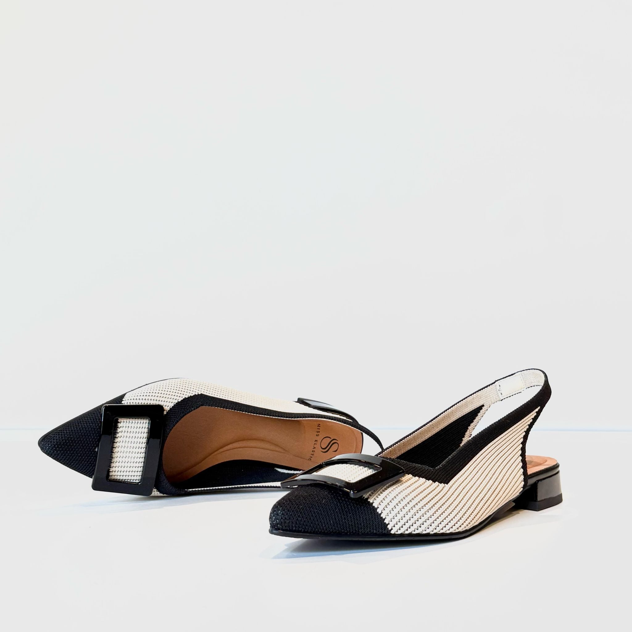 S5-76408 Ballerina Tessuto Crema Nero