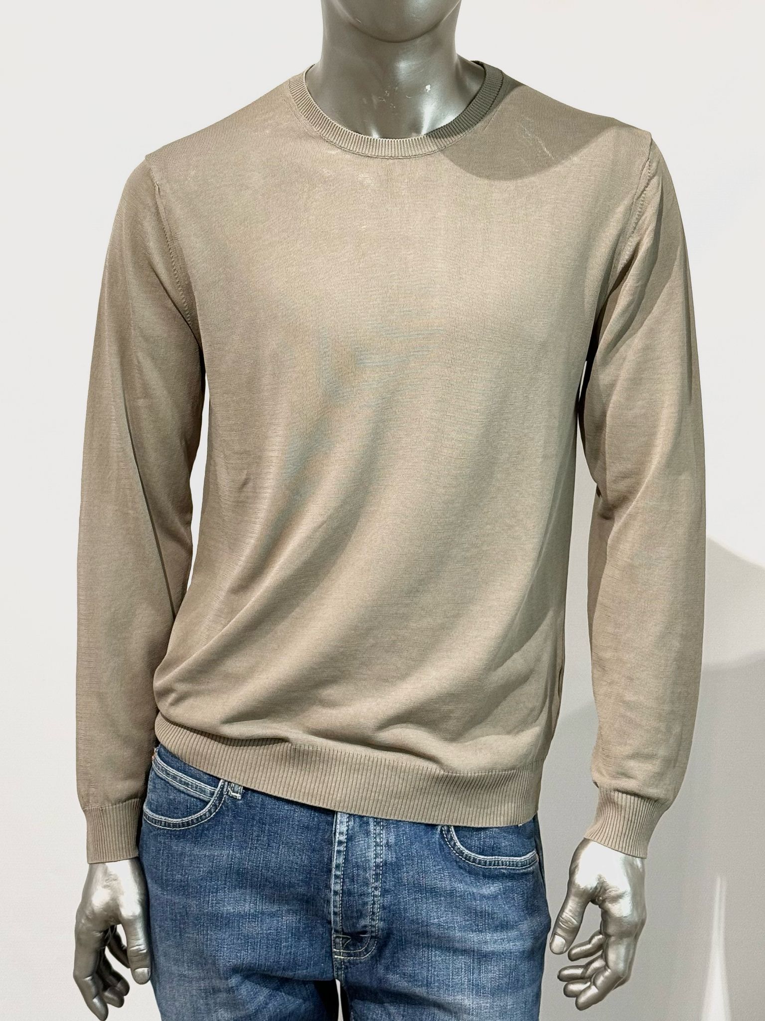 S5-0303 Maglia Girocollo Rasato Tortora Man