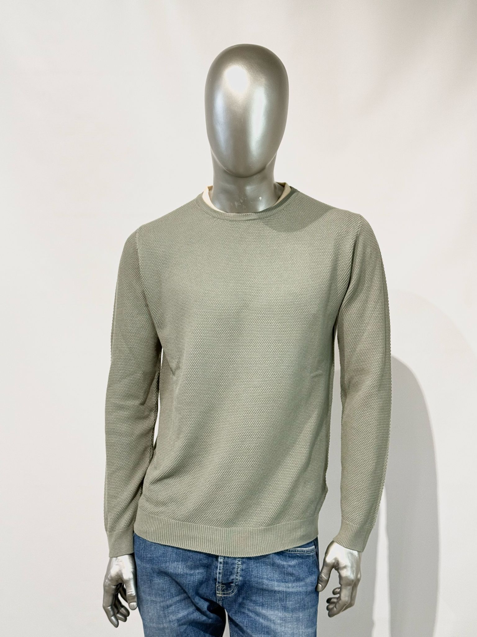 S5-2125 Maglia Girocollo Cotone Salvia Man