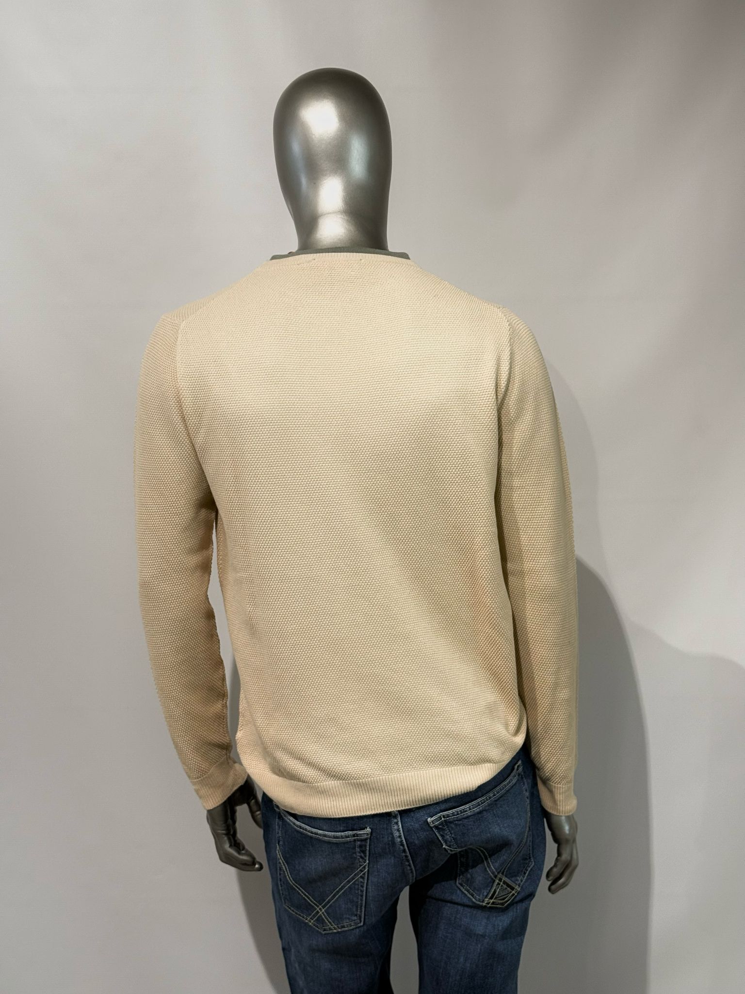 S5-2125 Maglia Girocollo Cotone Ecru Man