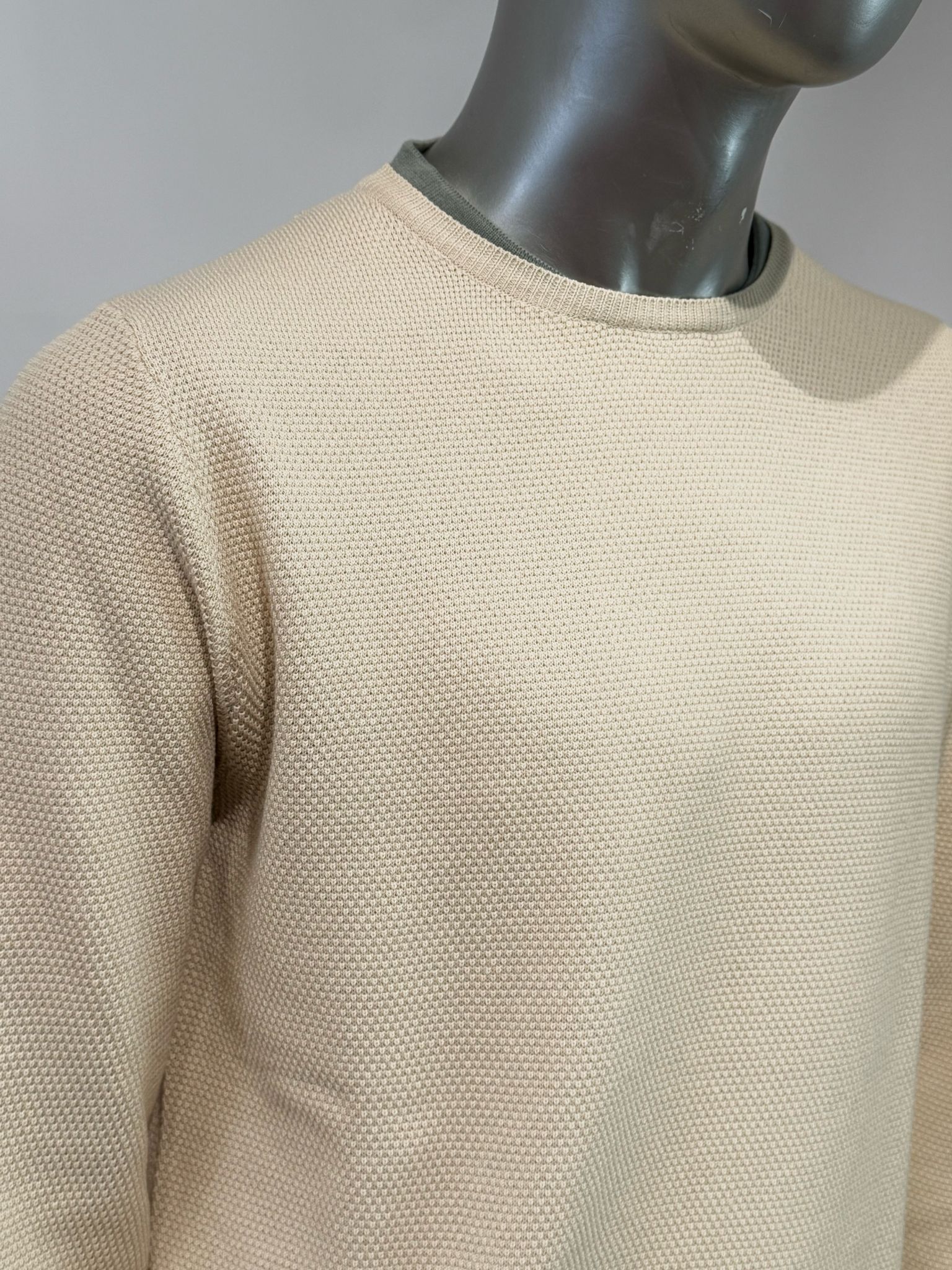 S5-2125 Maglia Girocollo Cotone Ecru Man