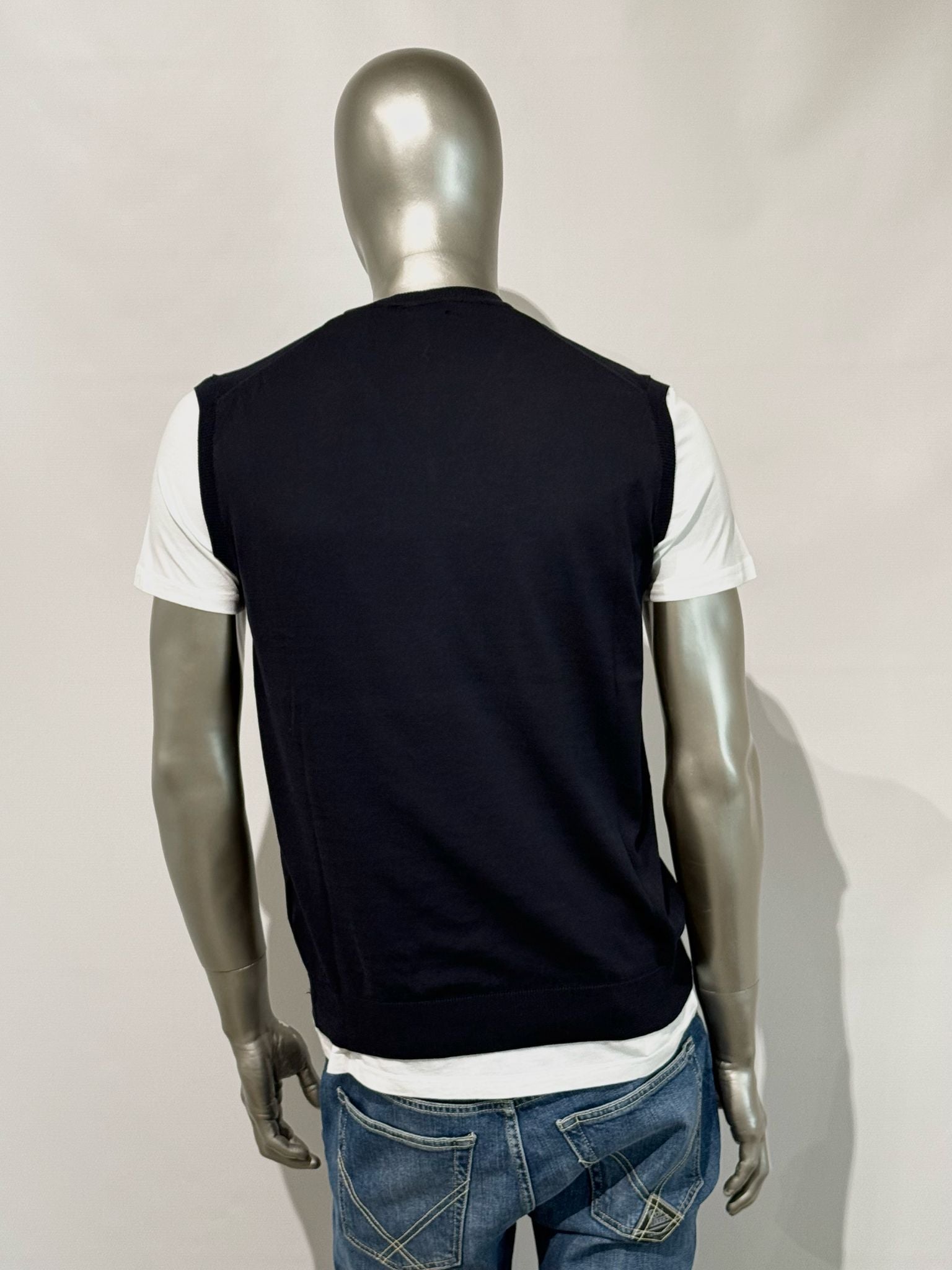 S5-2110 Gilet Scollo V Rasato Notte Man