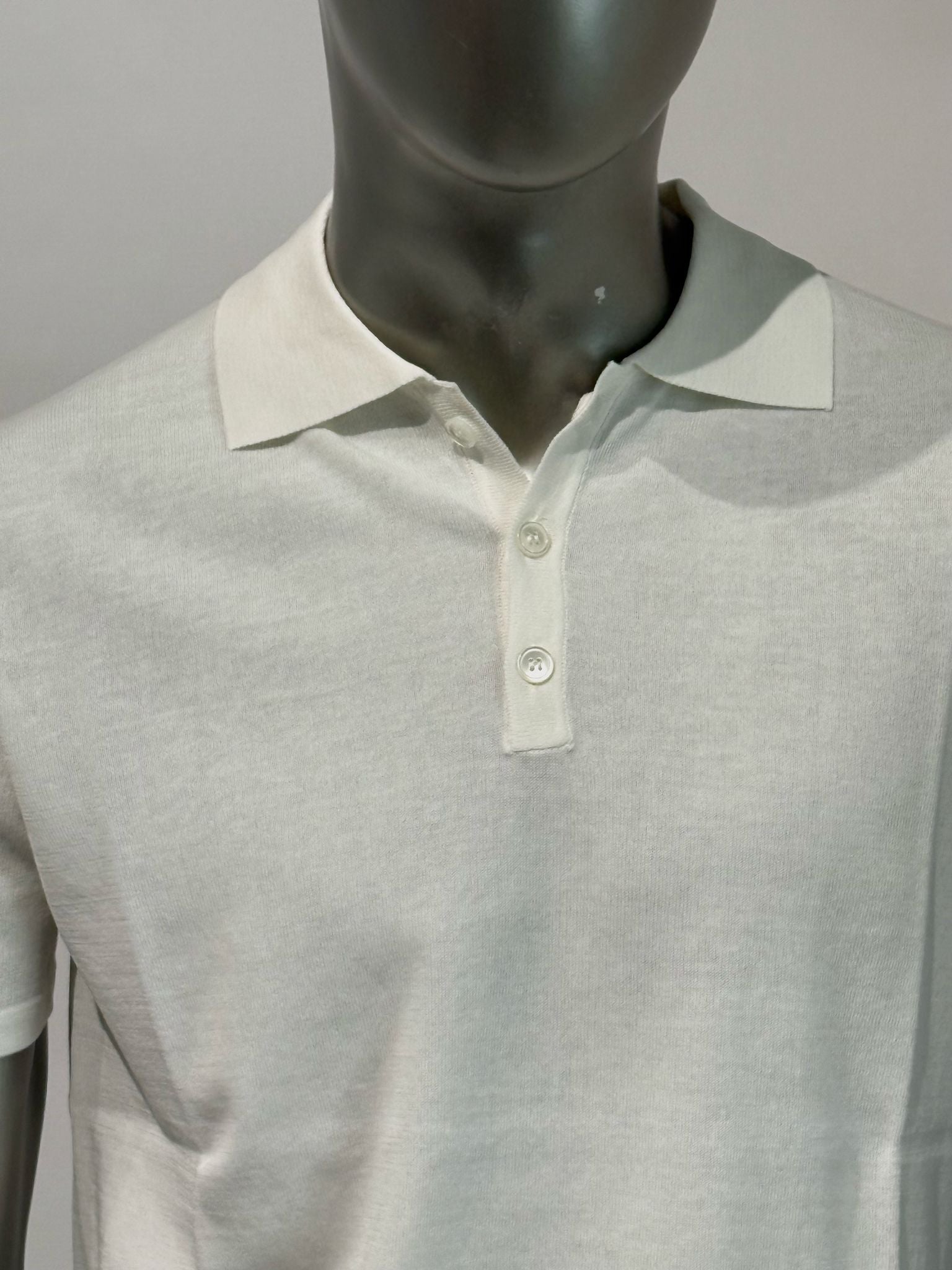 S5-0305 Polo Manica Corta Crepe Panna Man