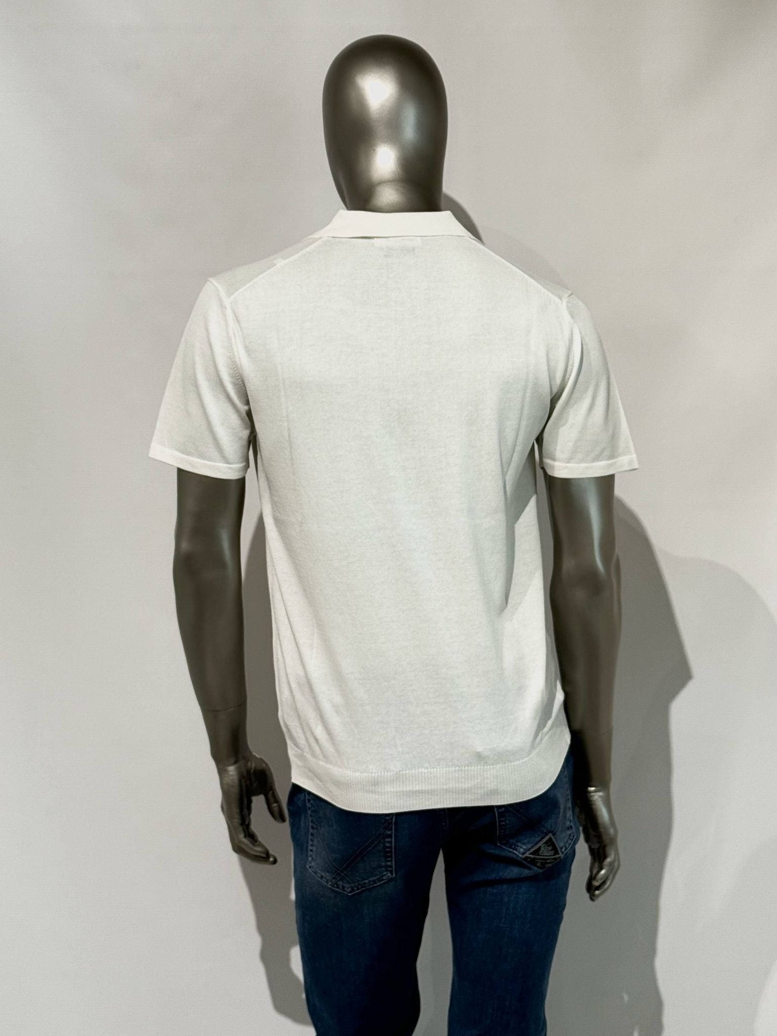 S5-0305 Polo Manica Corta Crepe Panna Man