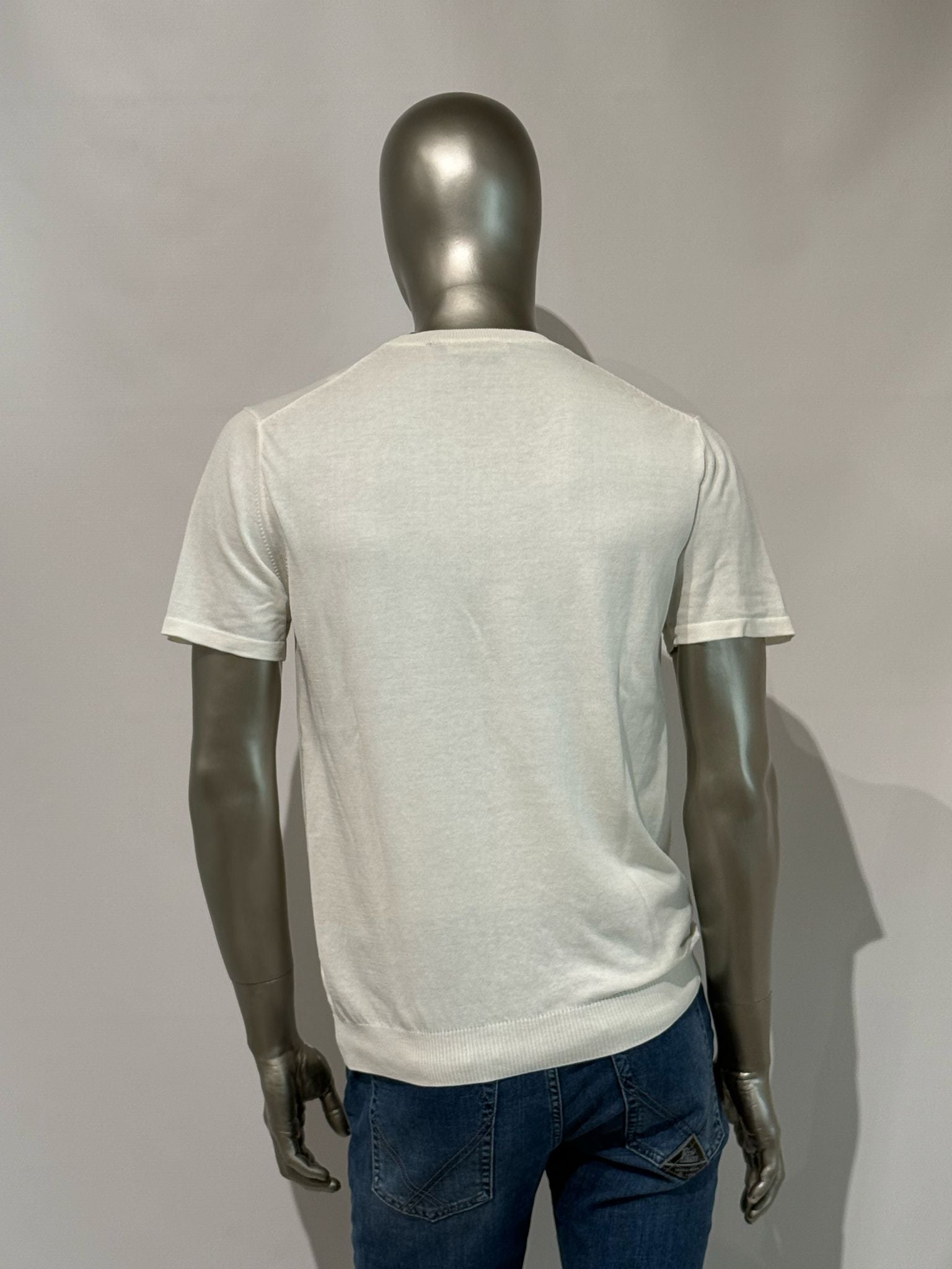 S5-0307 T-Shirt Manica Corta Crepe Panna Man