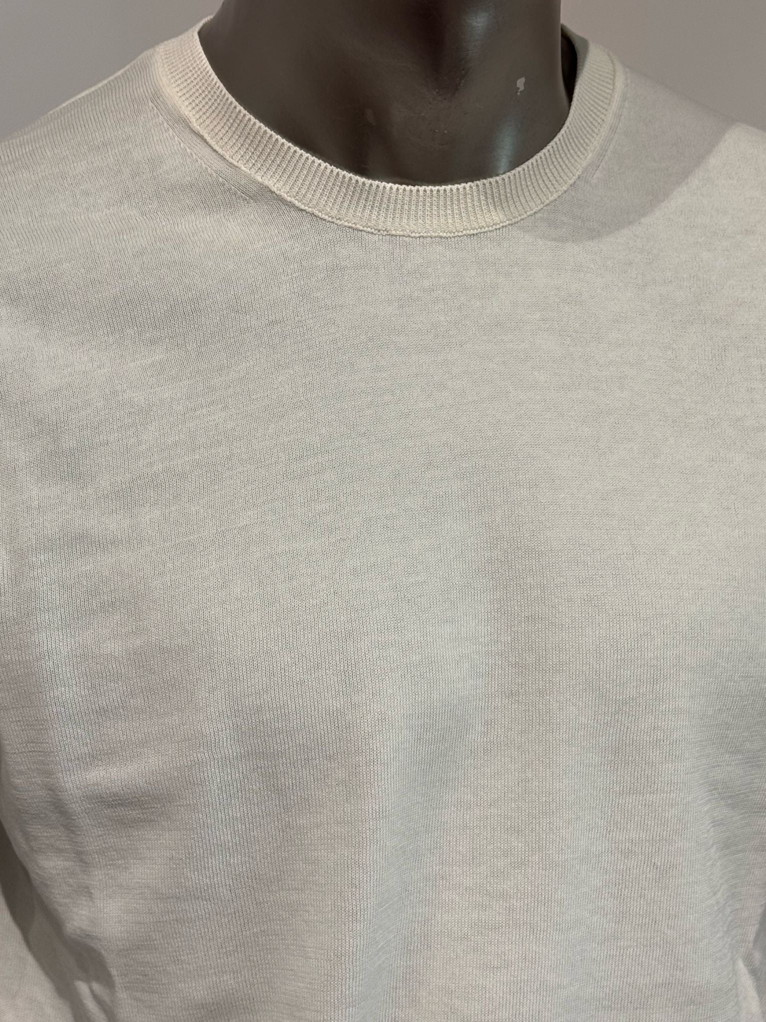 S5-0307 T-Shirt Manica Corta Crepe Panna Man