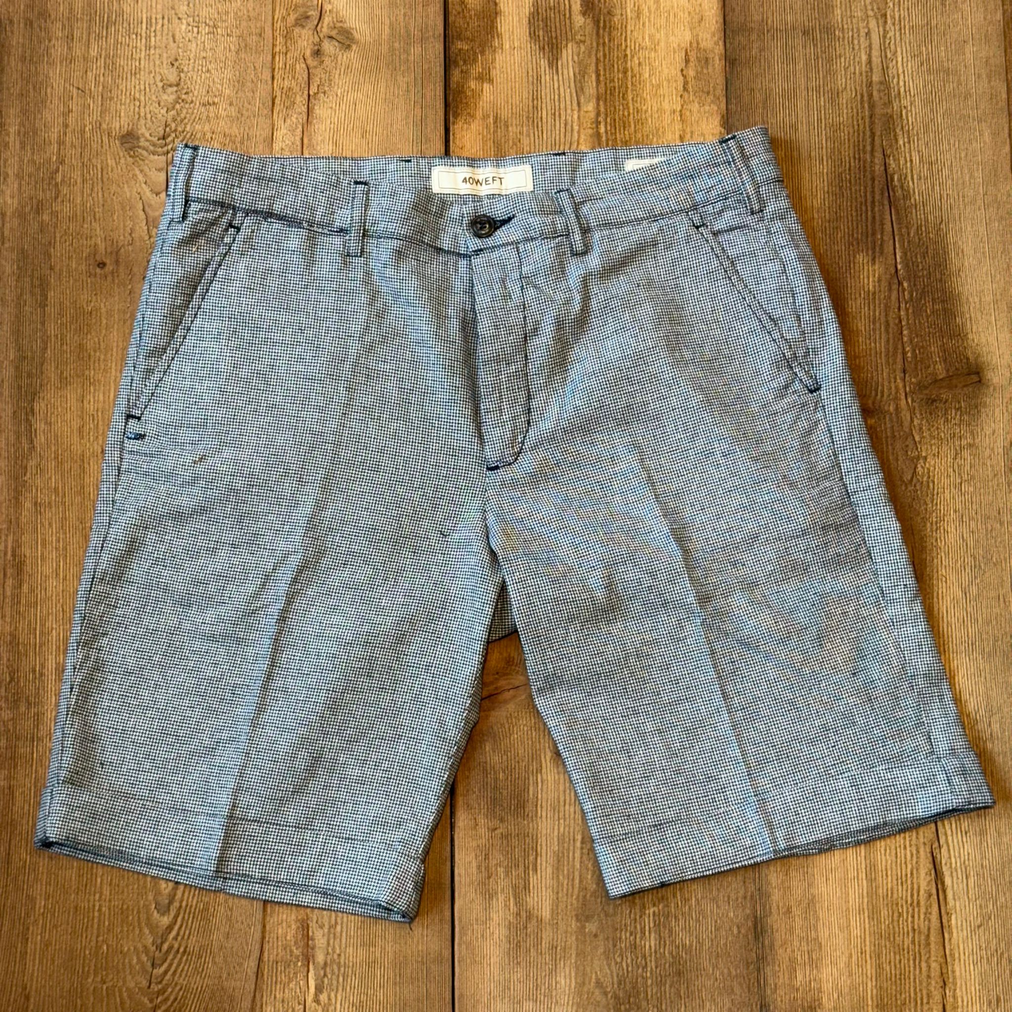 S5-SERGENT Bermuda Chino Pied Poule Blu Man