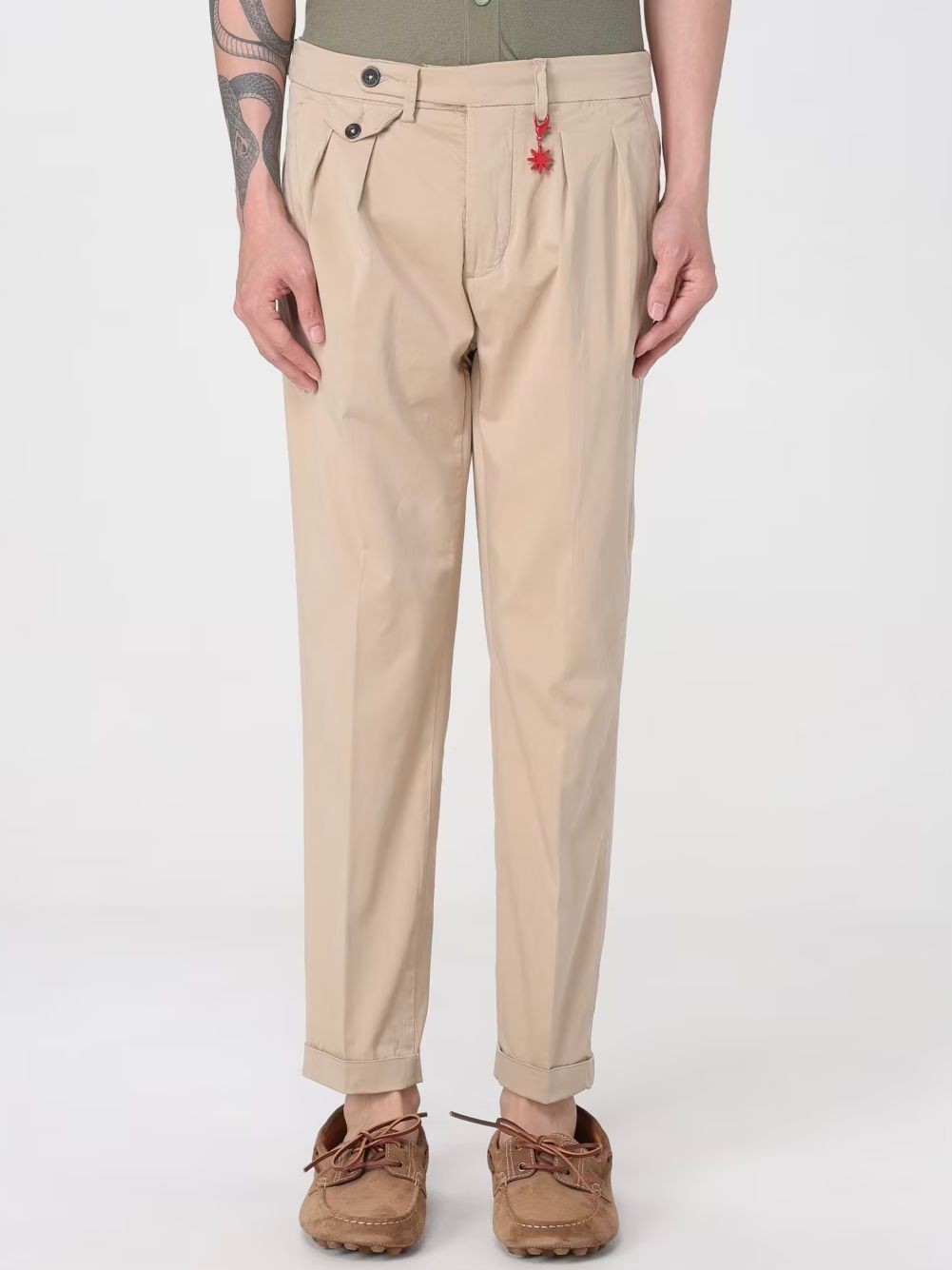 S5-3291 Pantalone Doppia Pence Beige