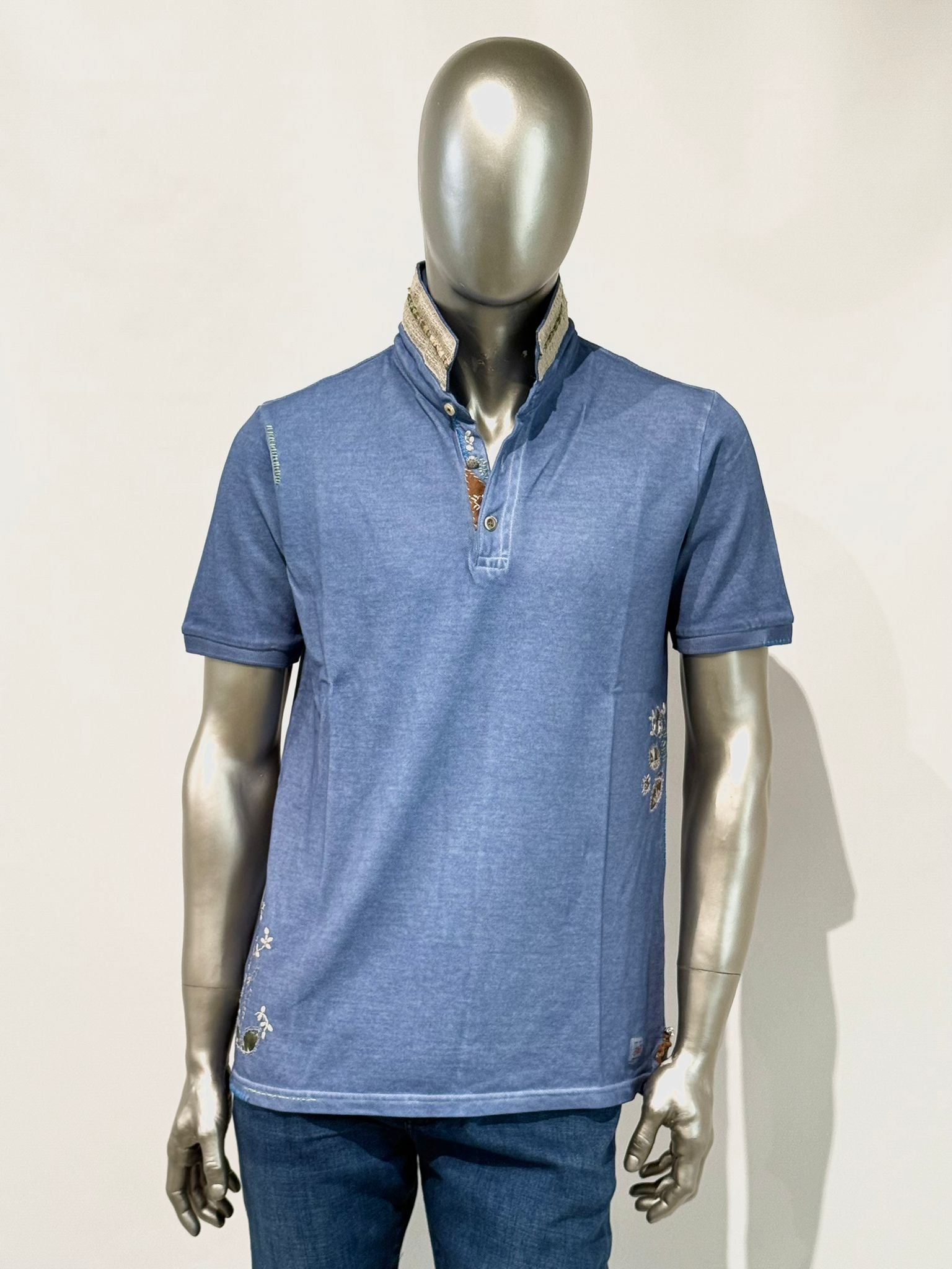 S5-RICKY486 Polo Ricamata Denim Man