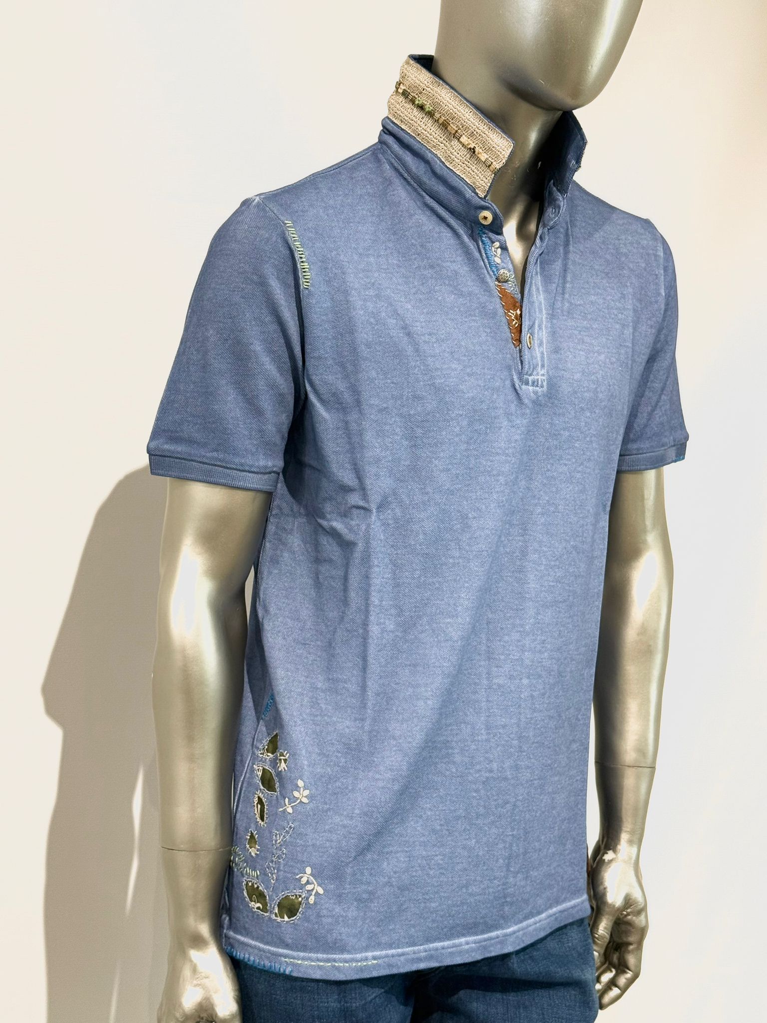 S5-RICKY486 Polo Ricamata Denim Man