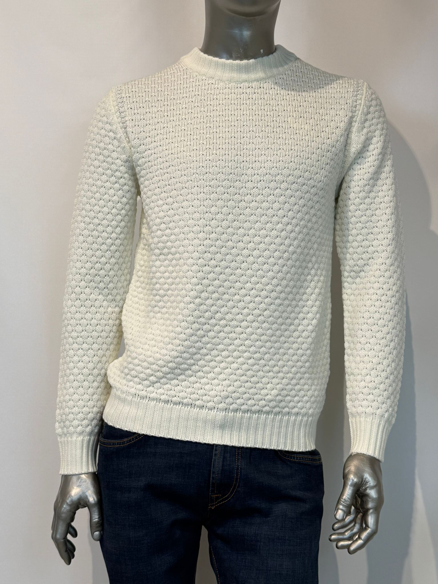 UW5-HUBBEL Maglia ROBERT REDFORD Girocollo Bianco Lana Man