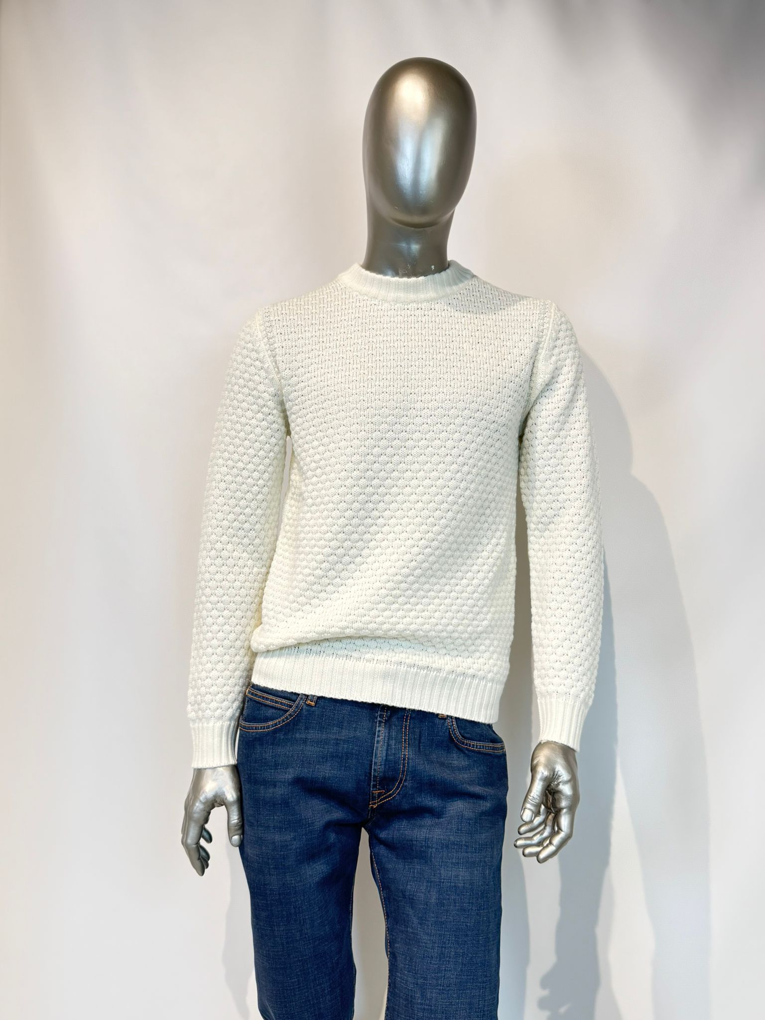 UW5-HUBBEL Maglia ROBERT REDFORD Girocollo Bianco Lana Man