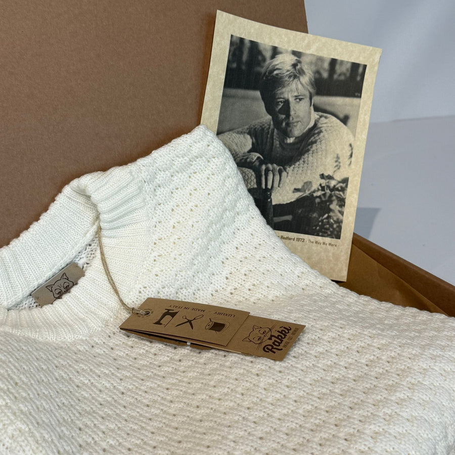 UW5-HUBBEL Maglia ROBERT REDFORD Girocollo Bianco Lana Man