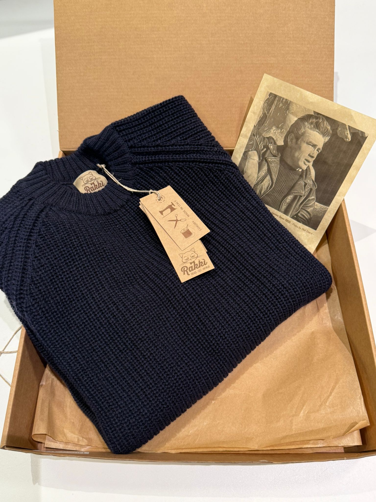 UW4-REBEL Maglia JAMES DEAN Gircollo Blu Notte Man