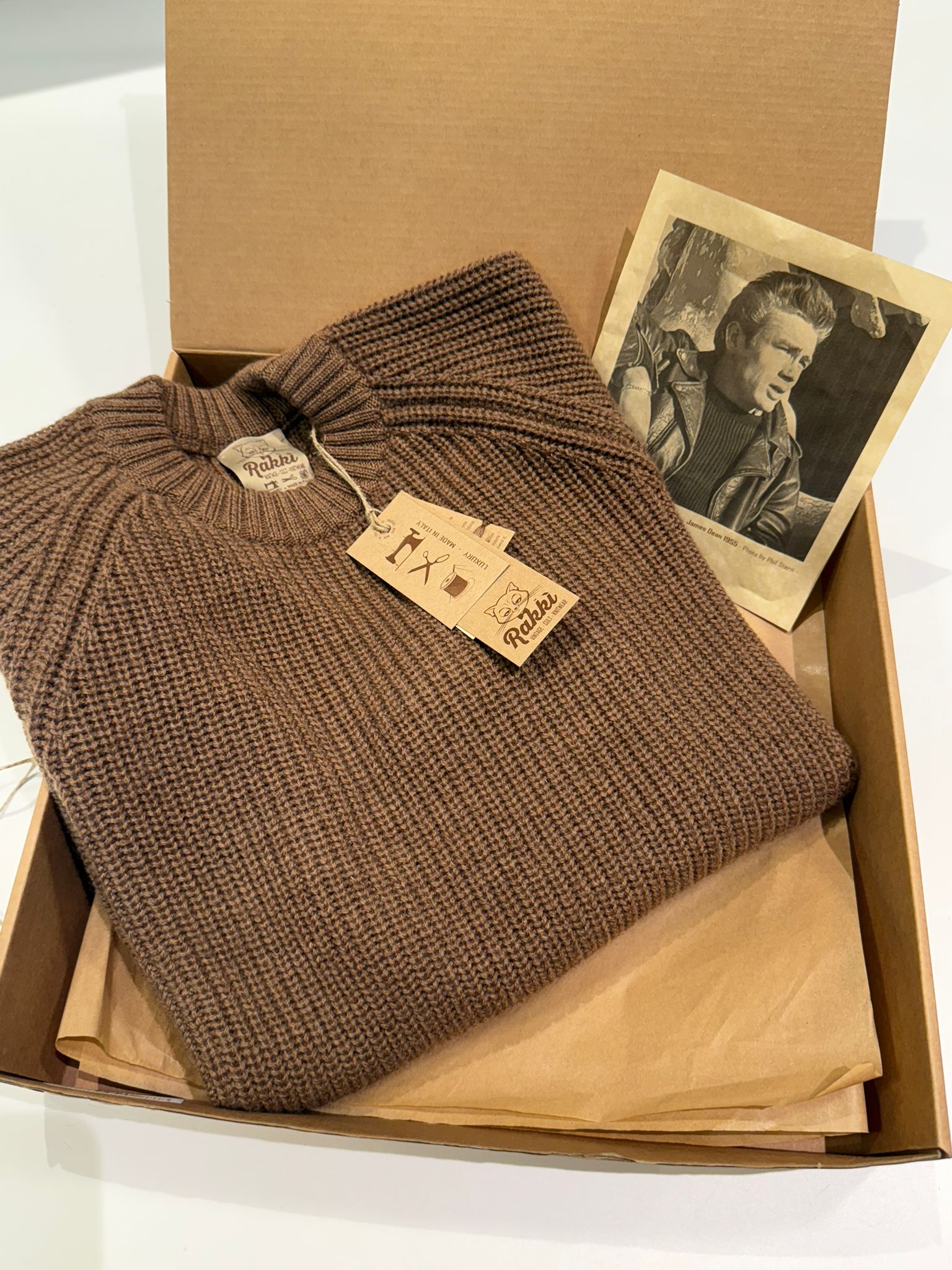 UW4-REBEL Maglia JAMES DEAN Gircollo Tabacco Man