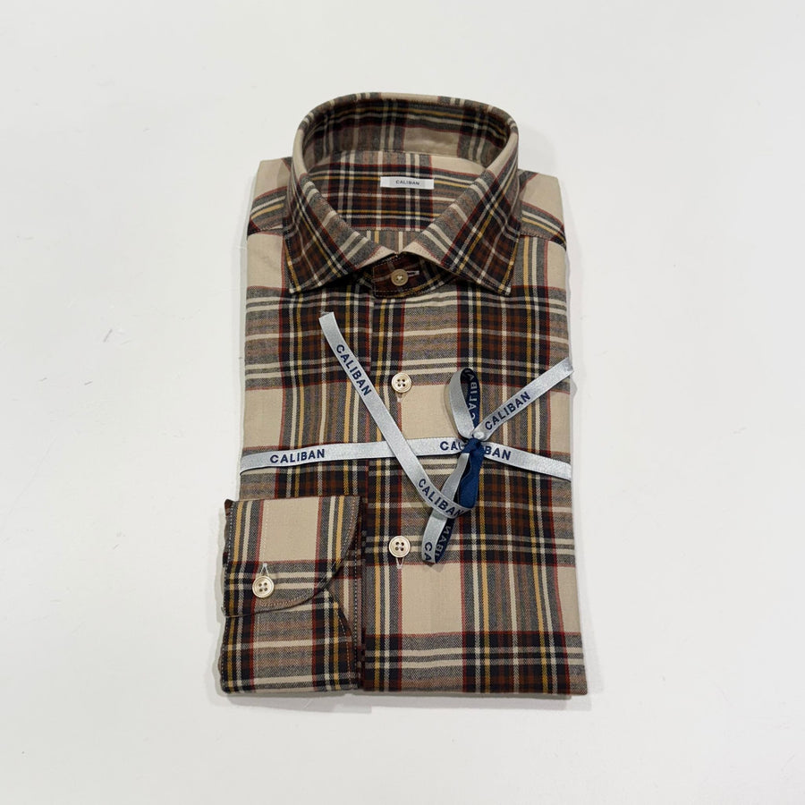 W5-QIICUR Camicia Regular Quadri Ecrú Man