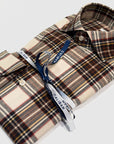 W5-QIICUR Camicia Regular Quadri Ecrú Man
