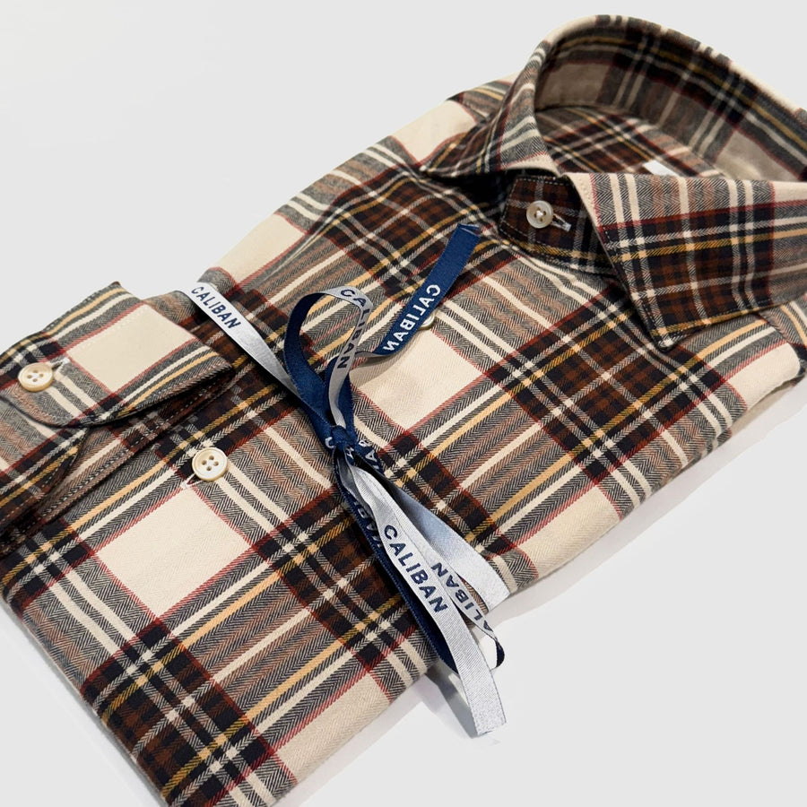 W5-QIICUR Camicia Regular Quadri Ecrú Man