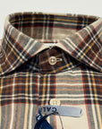 W5-QIICUR Camicia Regular Quadri Ecrú Man