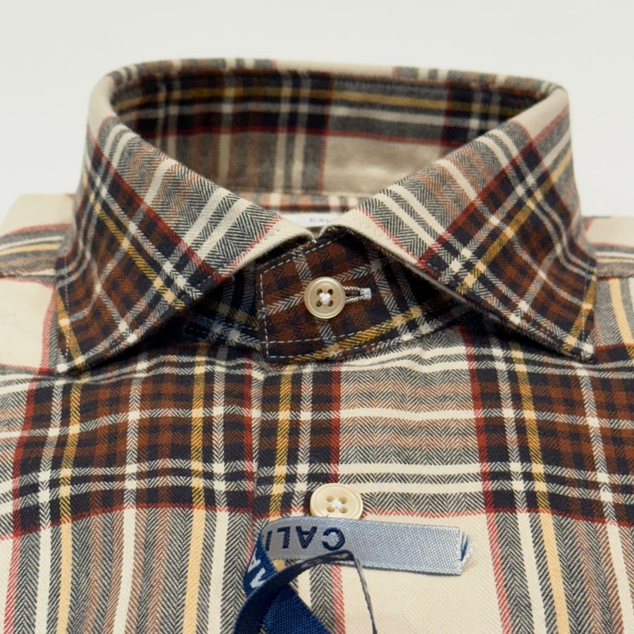 W5-QIICUR Camicia Regular Quadri Ecrú Man