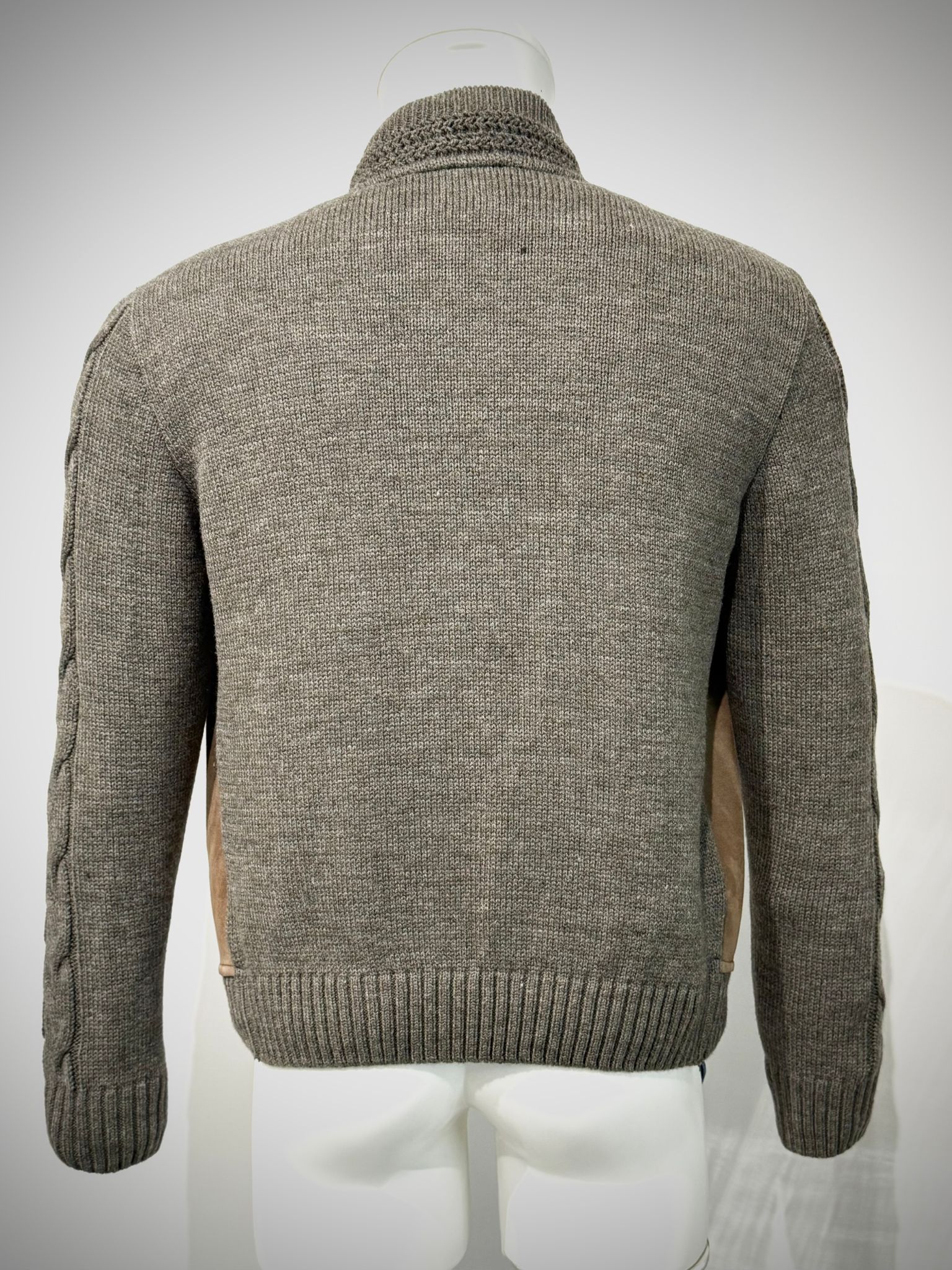 UW5-THAMES KNIT Giubbotto Ibrido Suede Maglia Sesamo/Stone Man