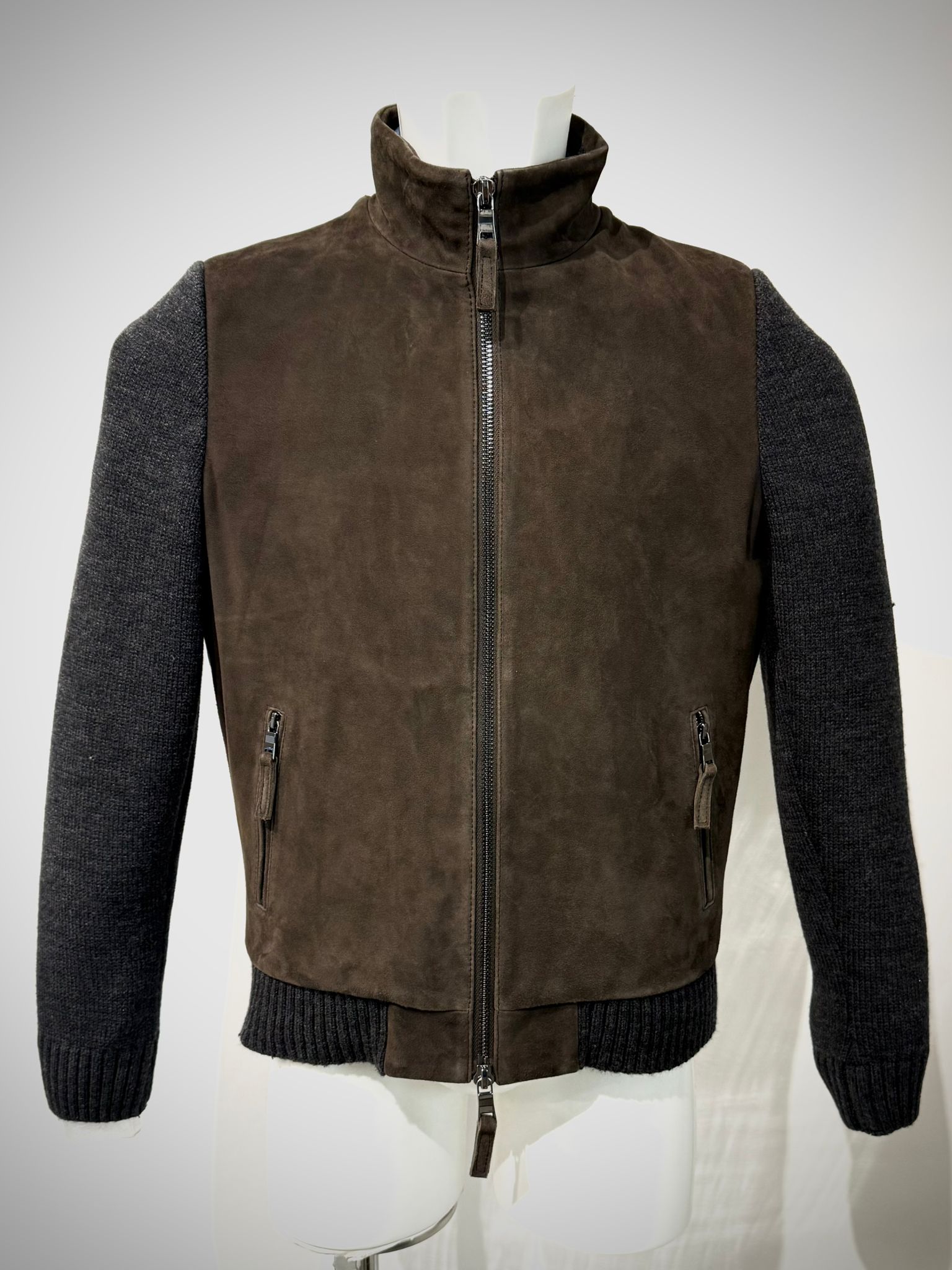 UW5-FRANCIS KNIT Giubbotto Ibrido Suede Maglia Moka/Antracite Man