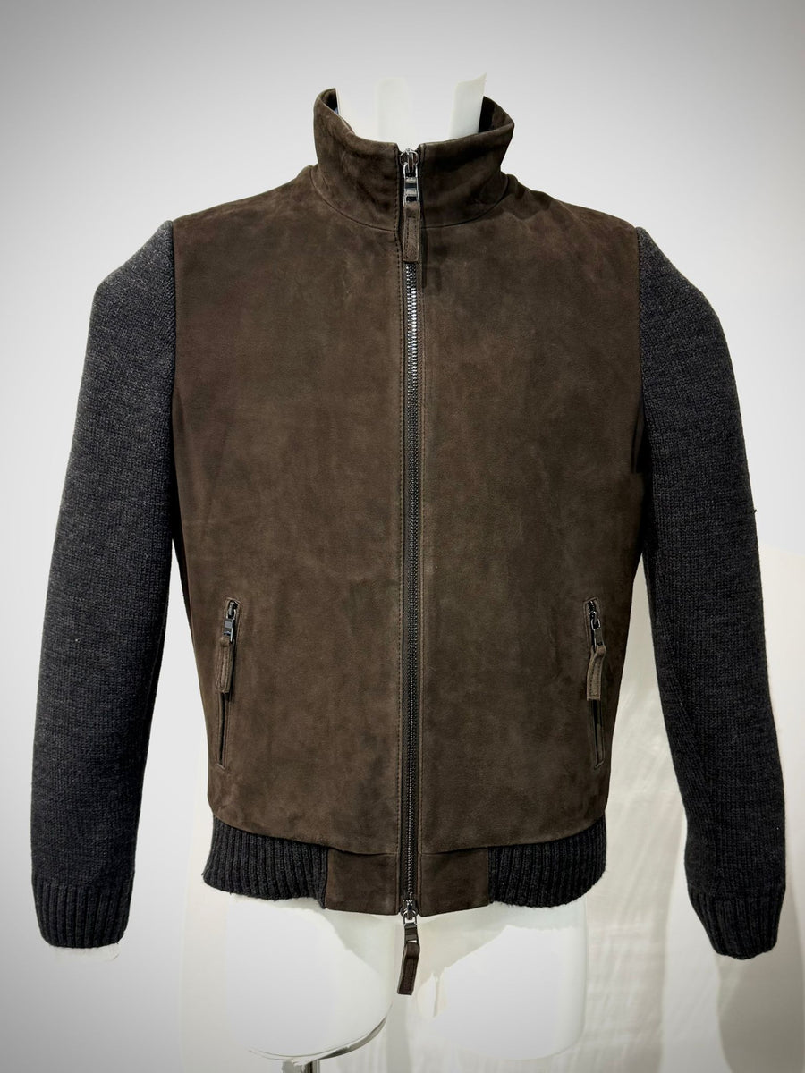 UW5-FRANCIS KNIT Giubbotto Ibrido Suede Maglia Moka/Antracite Man